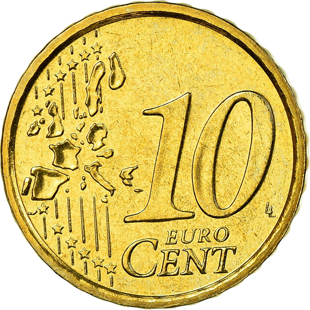 San Marino, 10 Euro Cent, 2004, MS(65-70), Brass, KM:443