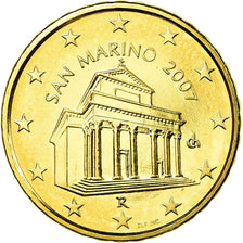 San Marino, 10 Euro Cent, 2007, MS(65-70), Brass, KM:443