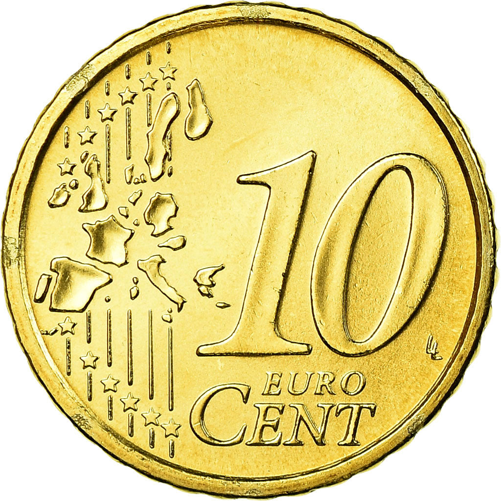 San Marino, 10 Euro Cent, 2007, MS(65-70), Brass, KM:443