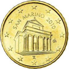 San Marino, 10 Euro Cent, 2010, MS(65-70), Brass, KM:482