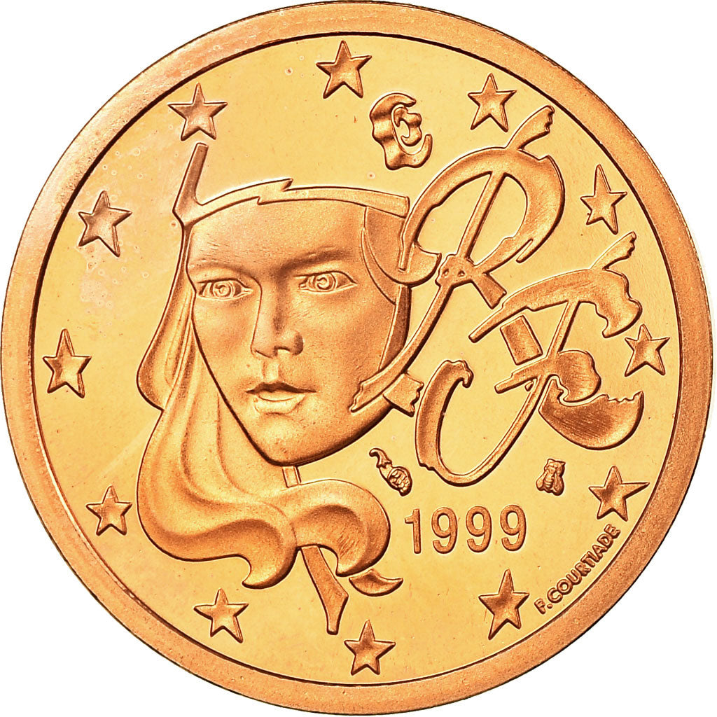 France, 5 Euro Cent, 1999, Proof, FDC, Copper Plated Steel, KM:1284