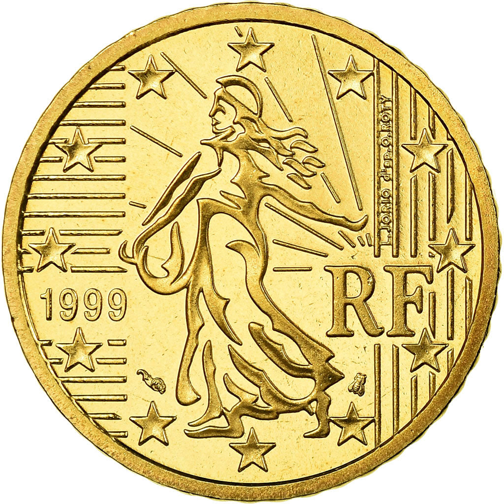 France, 50 Euro Cent, 1999, Proof, MS(65-70), Brass, KM:1287