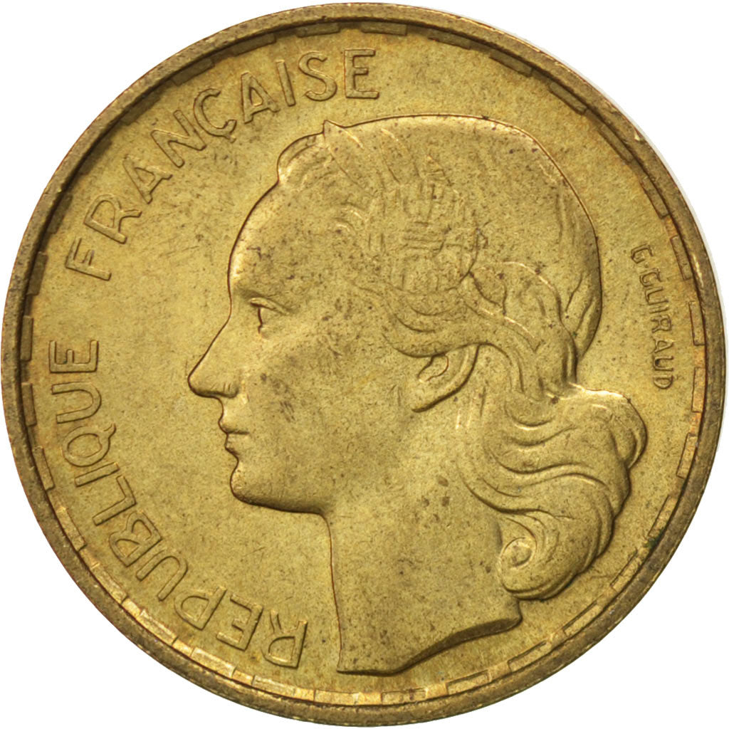 FRANCE, Guiraud, 20 Francs, 1952, Paris, KM #917.1, AU(55-58), Aluminum-Bronze,.