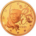France, 5 Euro Cent, 2001, Proof, MS(65-70), Copper Plated Steel, KM:1284
