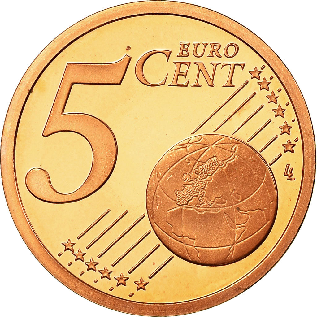 France, 5 Euro Cent, 2001, Proof, MS(65-70), Copper Plated Steel, KM:1284