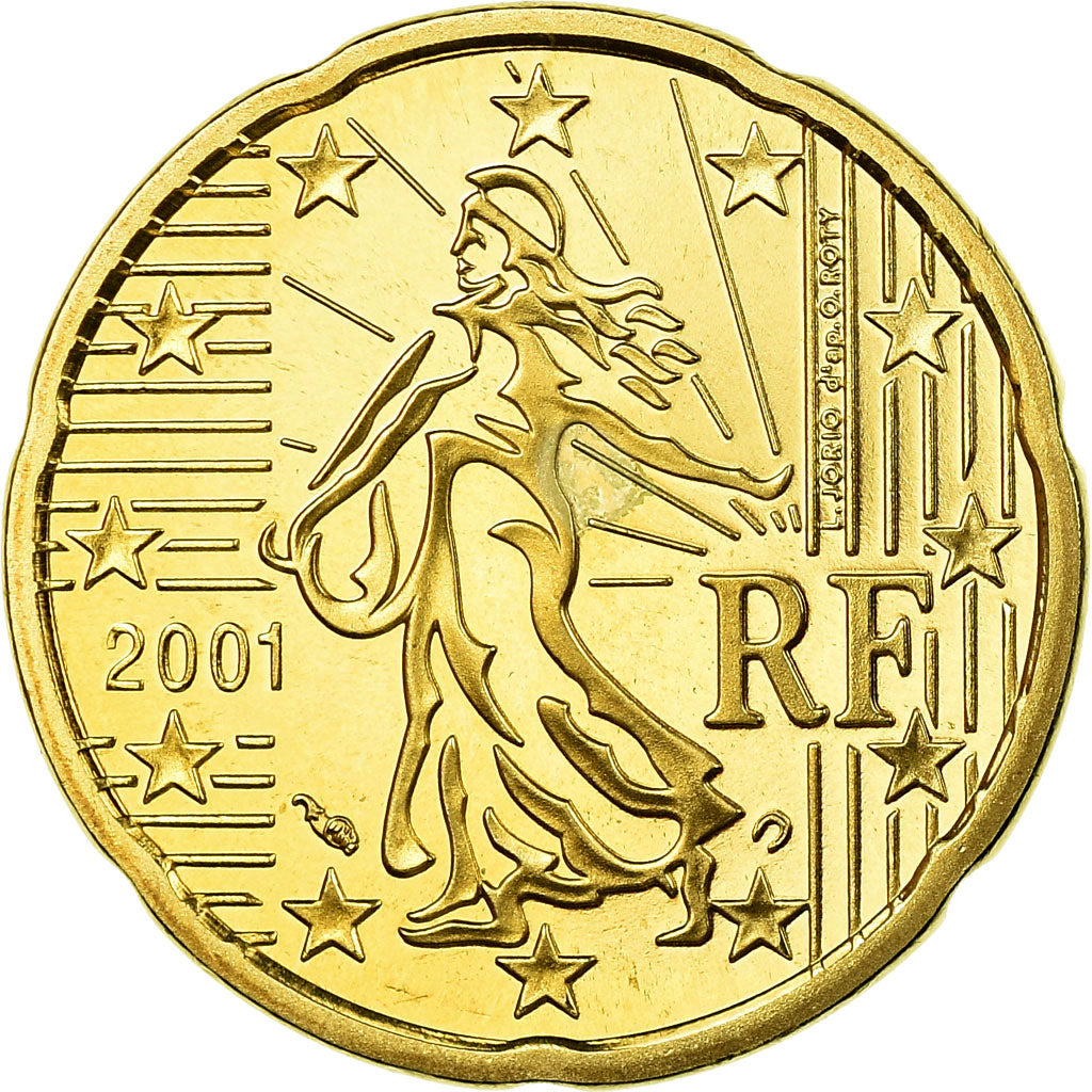Frankrijk, 20 Euro Cent, 2001, Proof, FDC, Tin, KM:1286