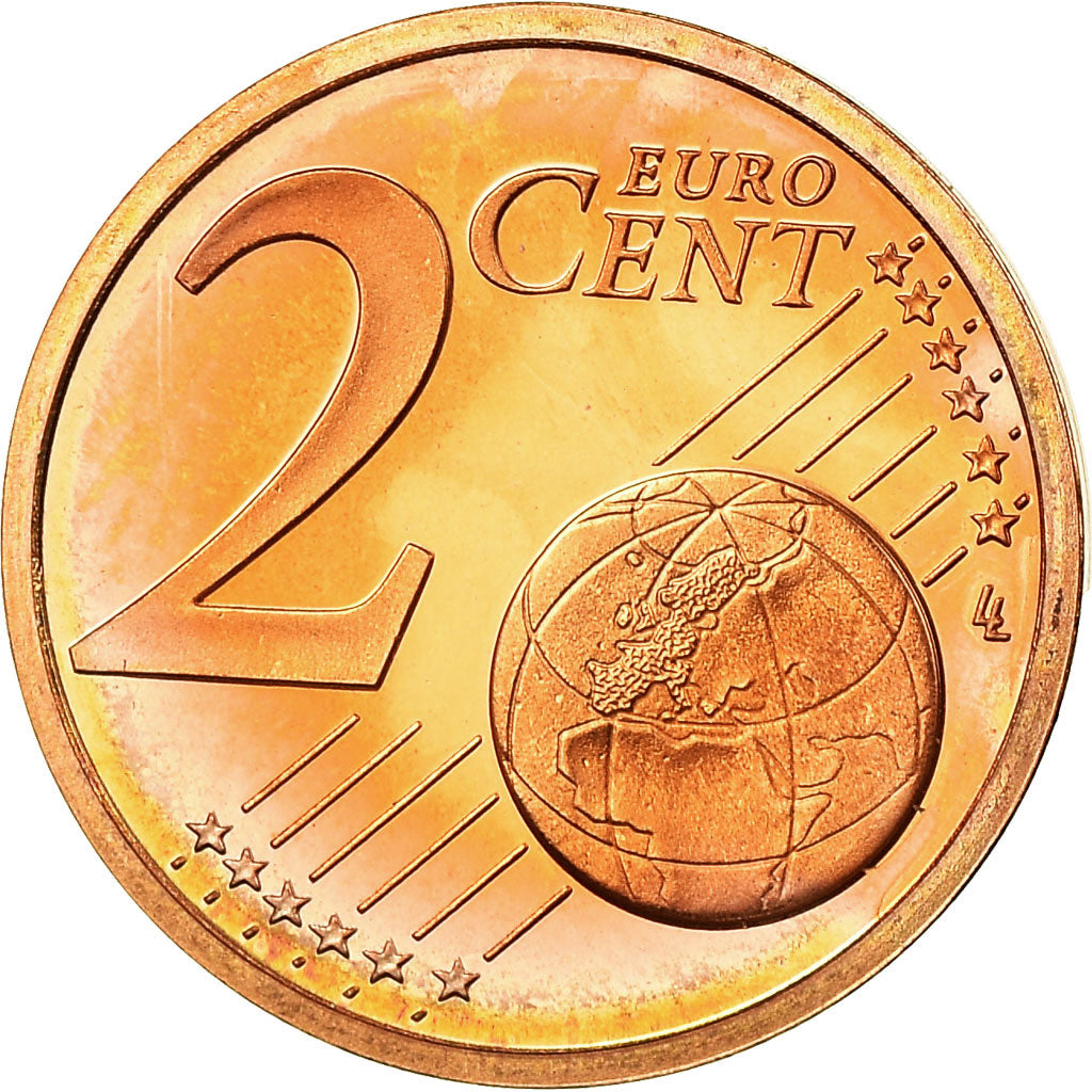 France, 2 Euro Cent, 2002, Proof, MS(65-70), Copper Plated Steel, KM:1283