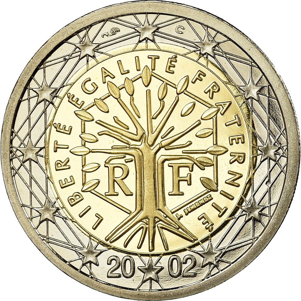France, 2 Euro, 2002, Proof, MS(65-70), Bi-Metallic, KM:1289