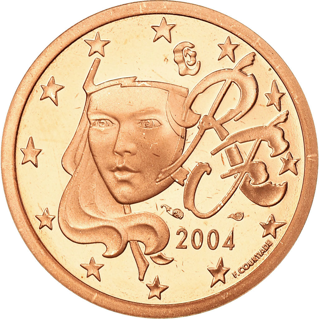France, 5 Euro Cent, 2004, Proof, MS(65-70), Copper Plated Steel, KM:1284