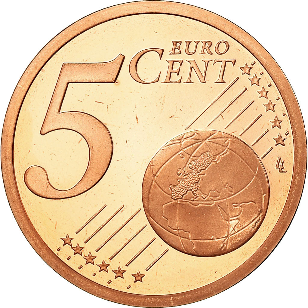 France, 5 Euro Cent, 2004, Proof, MS(65-70), Copper Plated Steel, KM:1284