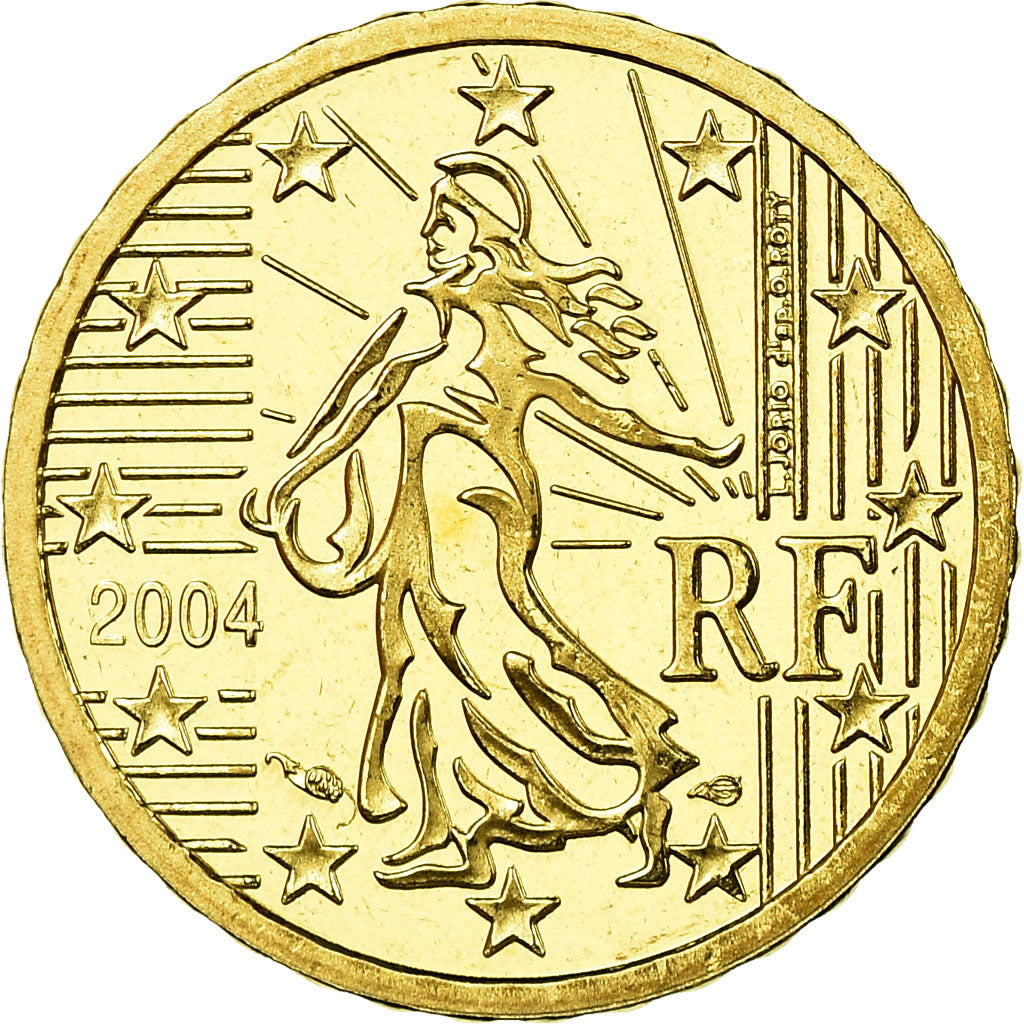 France, 10 Euro Cent, 2004, Proof, MS(65-70), Brass, KM:1285