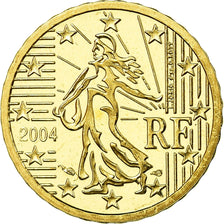 France, 10 Euro Cent, 2004, Proof, MS(65-70), Brass, KM:1285