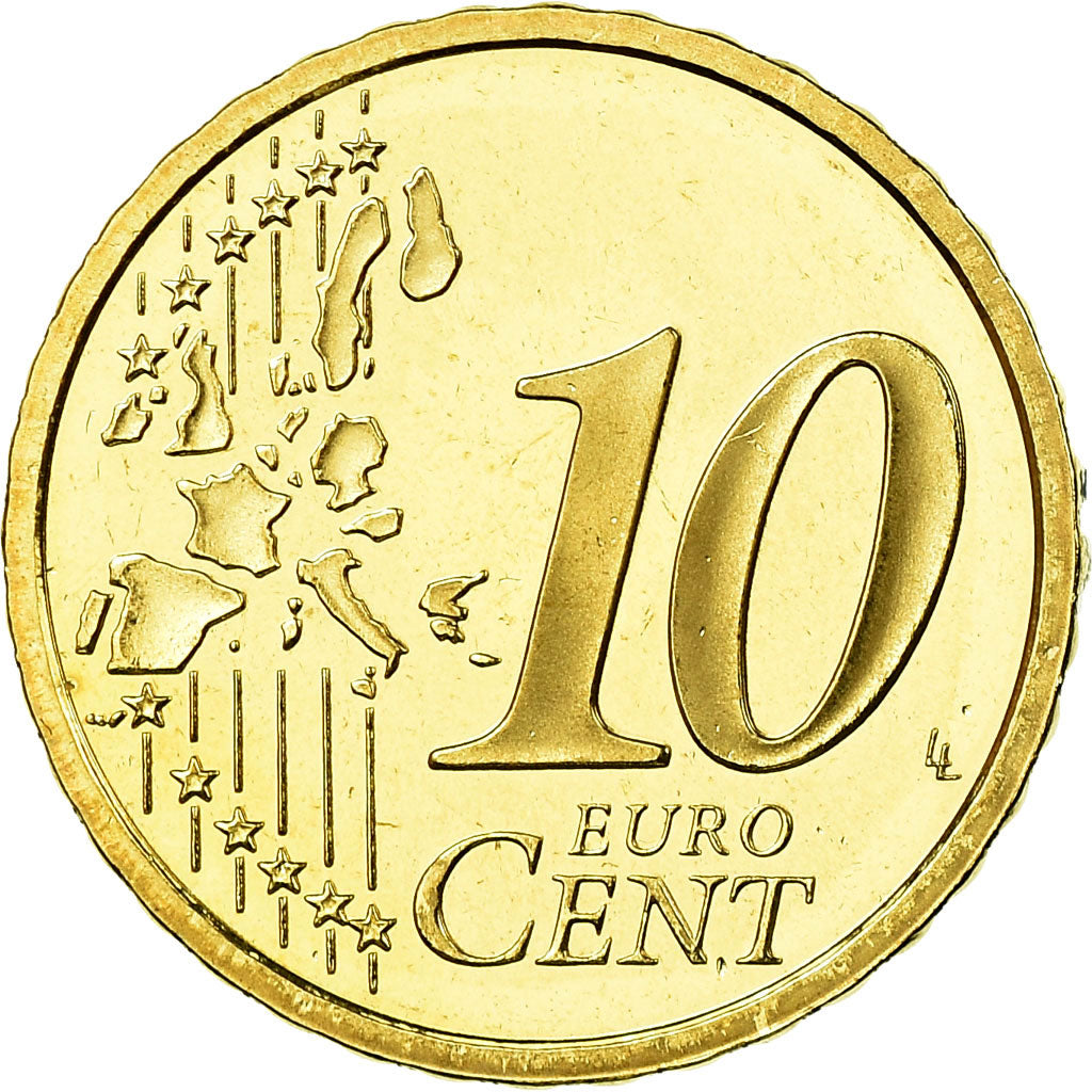 France, 10 Euro Cent, 2004, Proof, MS(65-70), Brass, KM:1285