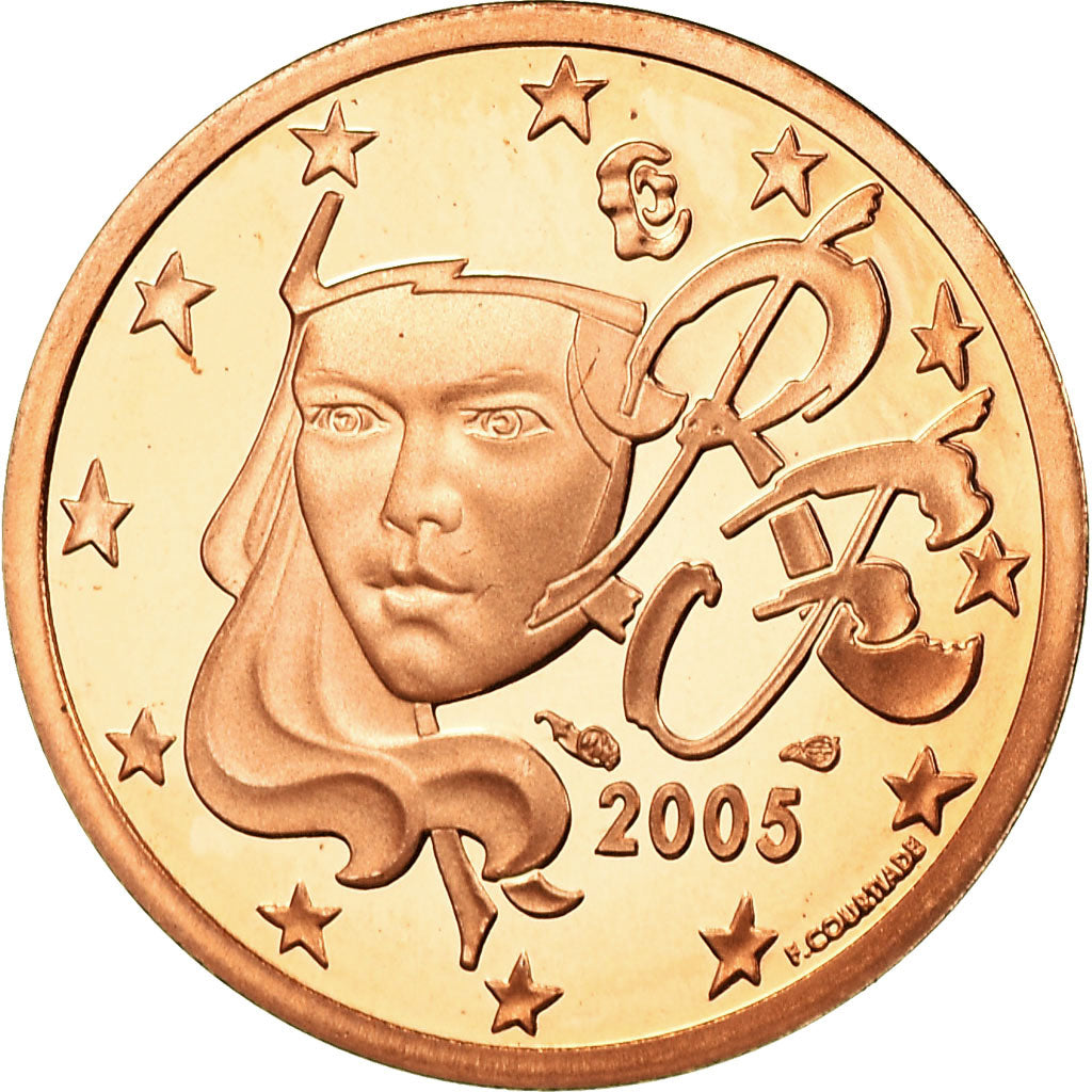 France, 2 Euro Cent, 2005, Proof, MS(65-70), Copper Plated Steel, KM:1283