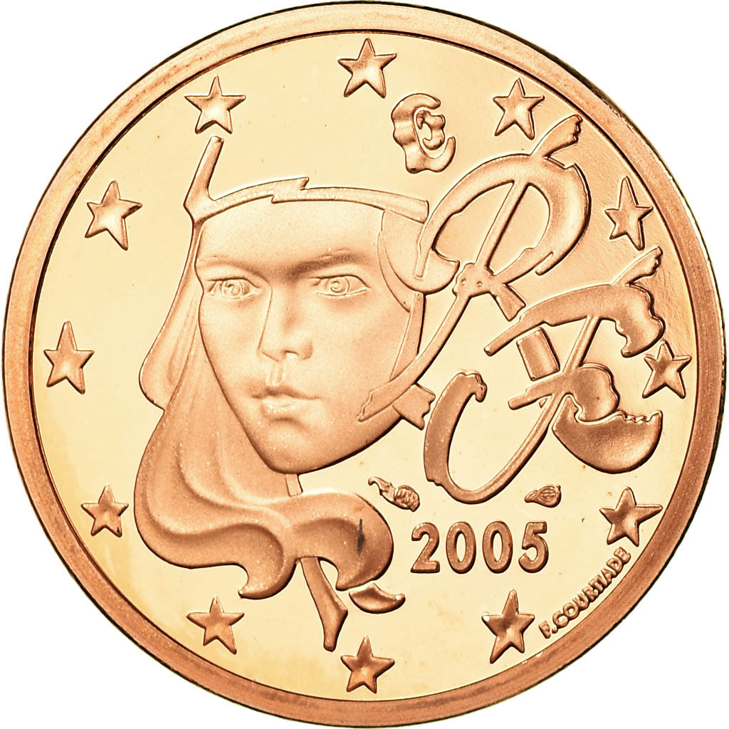France, 5 Euro Cent, 2005, Proof, MS(65-70), Copper Plated Steel, KM:1284