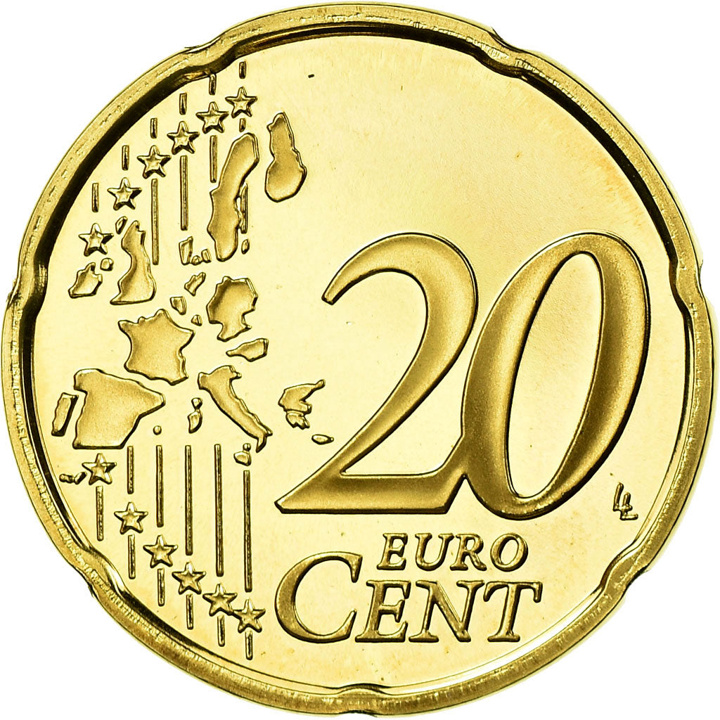 France, 20 Euro Cent, 2005, Proof, MS(65-70), Brass, KM:1286