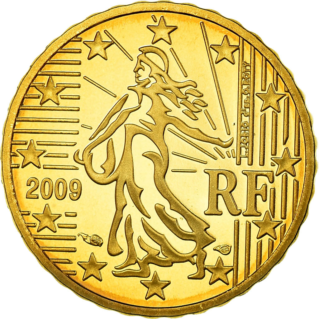 France, 10 Euro Cent, 2009, Proof, FDC, Laiton, KM:1410