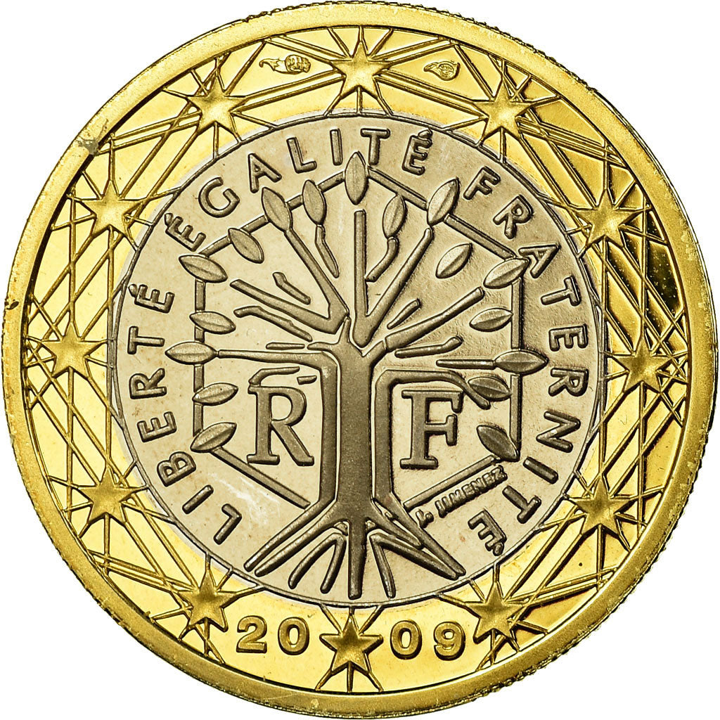 France, Euro, 2009, Proof, MS(65-70), Bi-Metallic, KM:1413