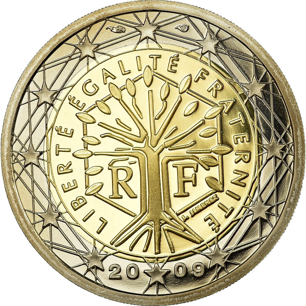 France, 2 Euro, 2009, Proof, MS(65-70), Bi-Metallic, KM:1414