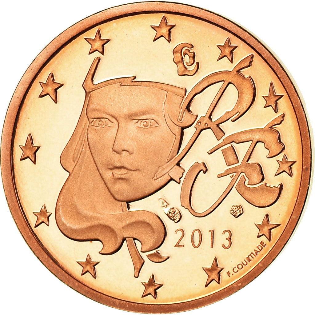 France, Euro Cent, 2013, Proof, MS(65-70), Copper Plated Steel, KM:1282