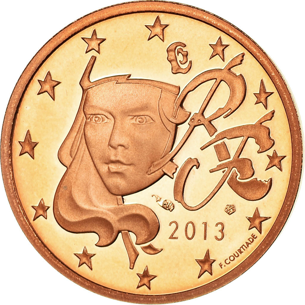 France, 2 Euro Cent, 2013, Proof, MS(65-70), Copper Plated Steel, KM:1283