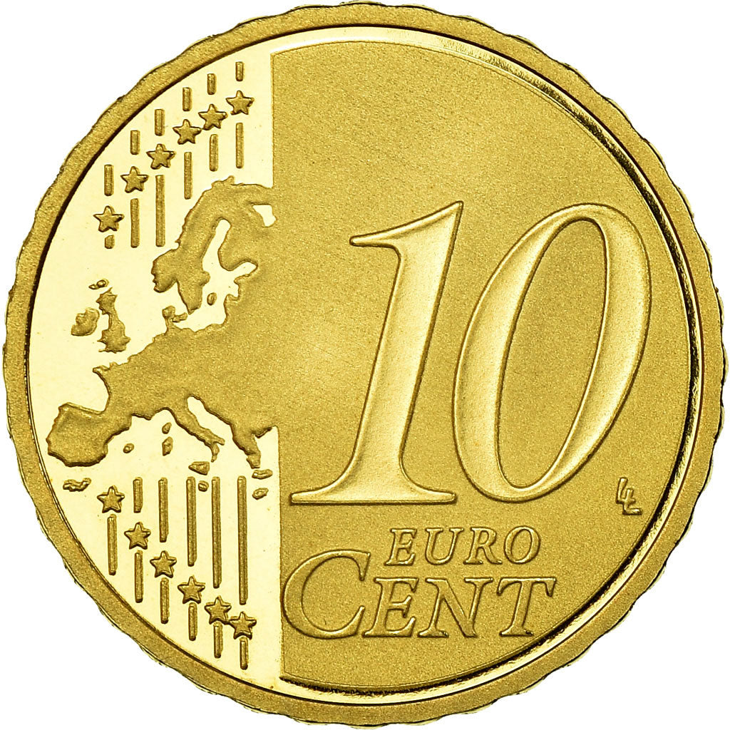 France, 10 Euro Cent, 2013, Proof, MS(65-70), Brass, KM:1410