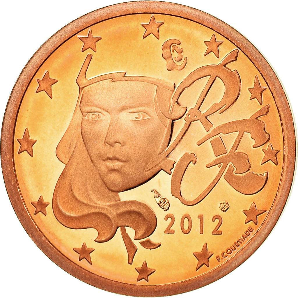 France, 2 Euro Cent, 2012, Proof, MS(65-70), Copper Plated Steel, KM:1283