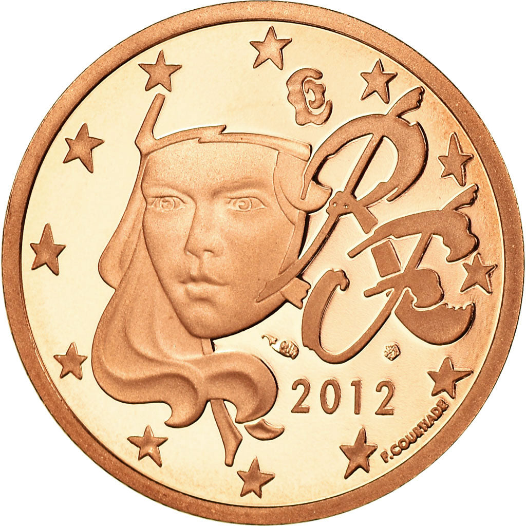 France, 5 Euro Cent, 2012, Proof, MS(65-70), Copper Plated Steel, KM:1284