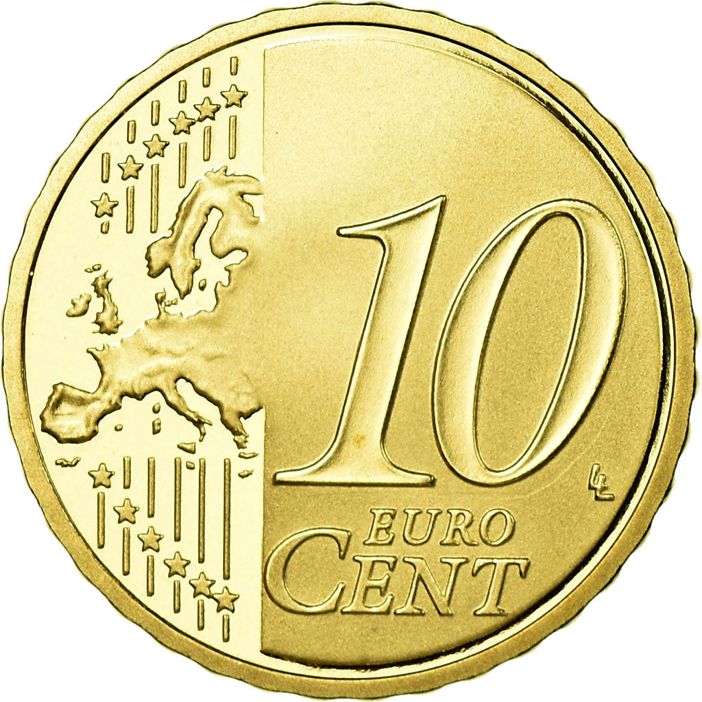 France, 10 Euro Cent, 2012, Proof, MS(65-70), Brass, KM:1410