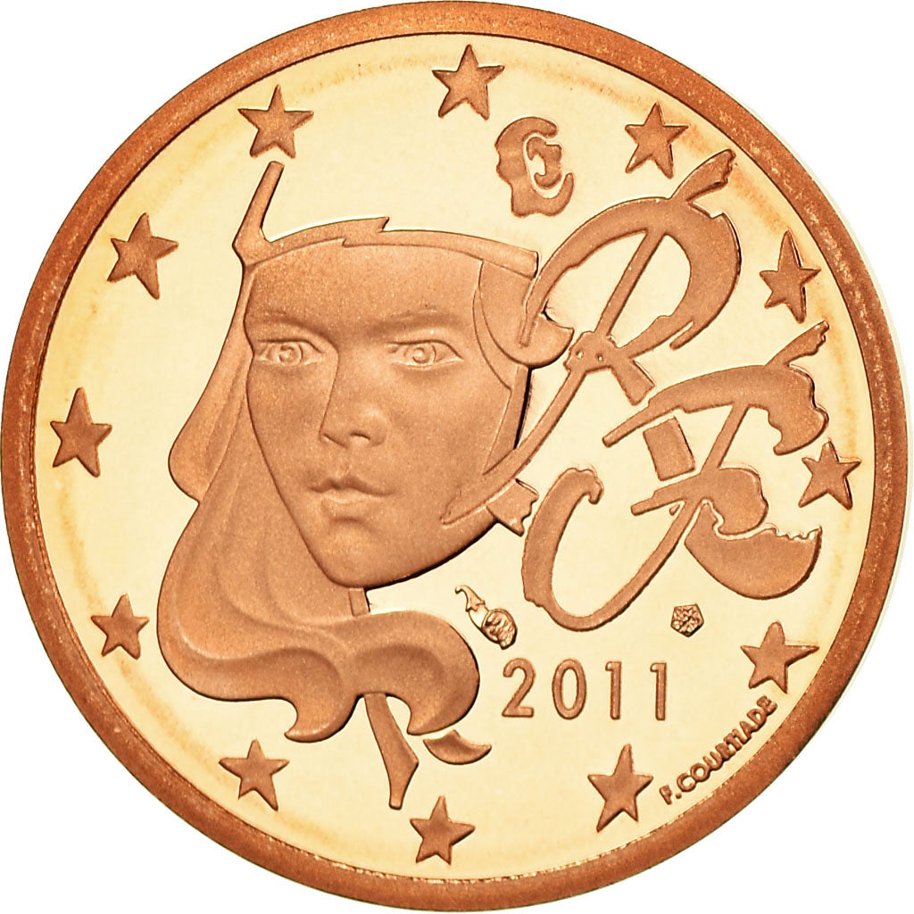 France, 2 Euro Cent, 2011, Proof, MS(65-70), Copper Plated Steel, KM:1283