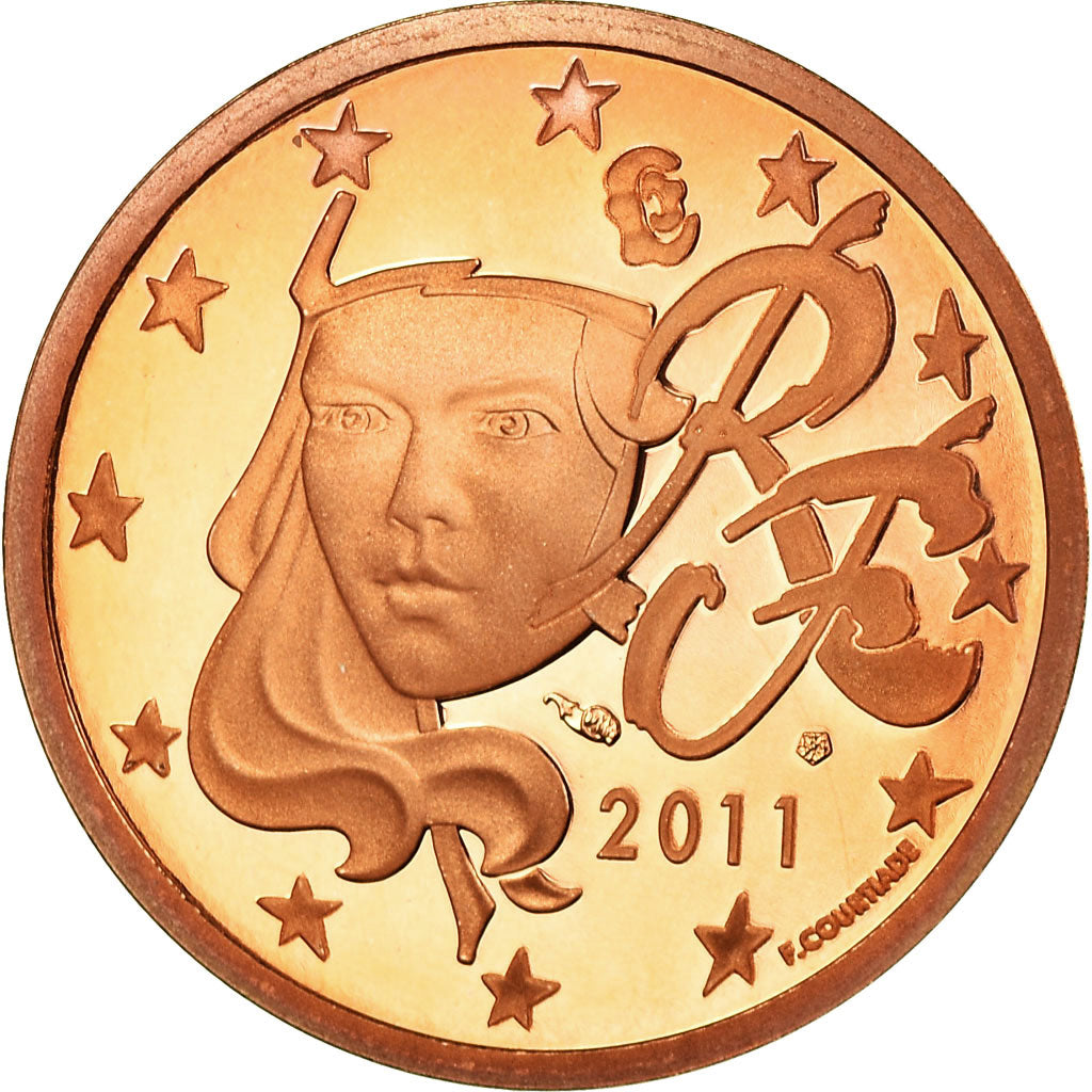 France, 5 Euro Cent, 2011, Proof, MS(65-70), Copper Plated Steel, KM:1284