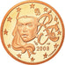 Frankreich, 5 Euro Cent, 2008, Proof, STGL, Copper Plated Steel, KM:1284