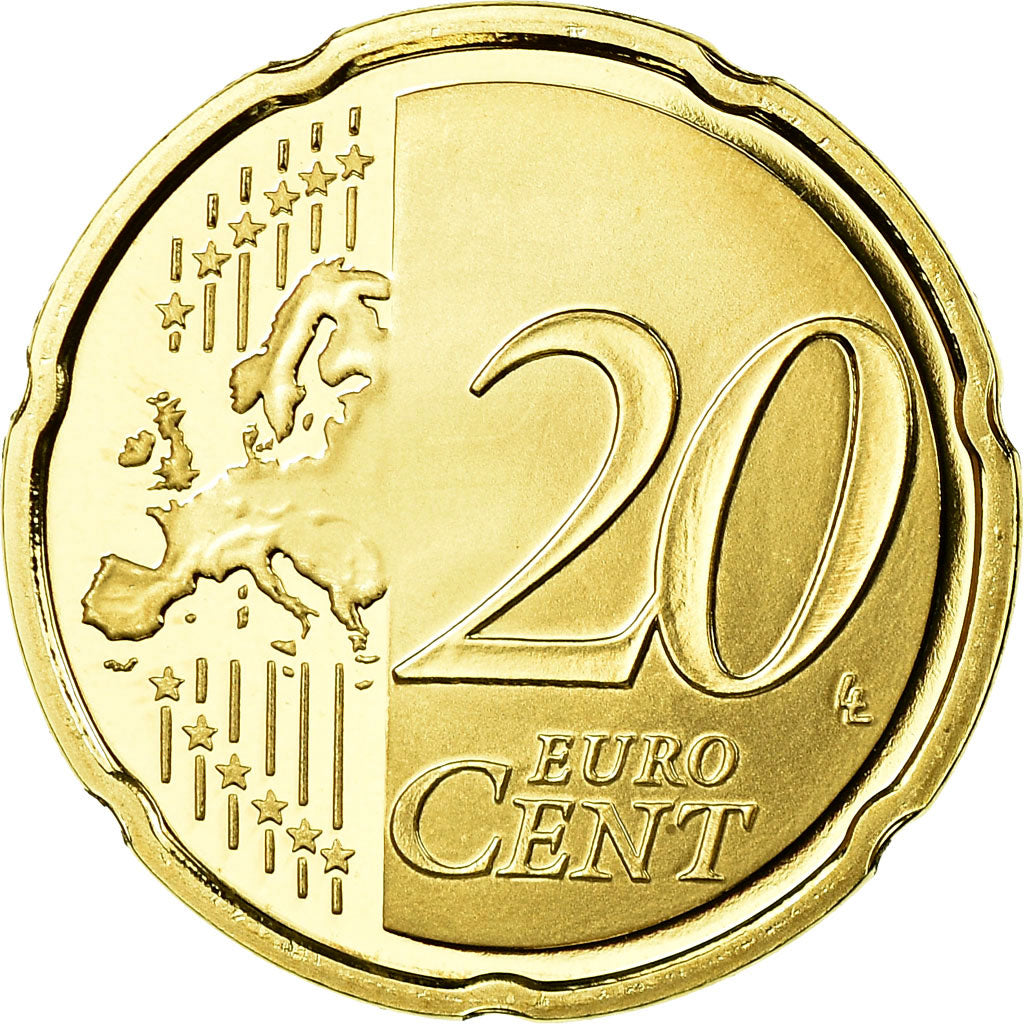 France, 20 Euro Cent, 2008, Proof, MS(65-70), Brass, KM:1411