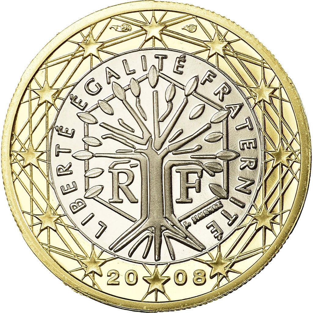 France, Euro, 2008, Proof, MS(65-70), Bi-Metallic, KM:1413