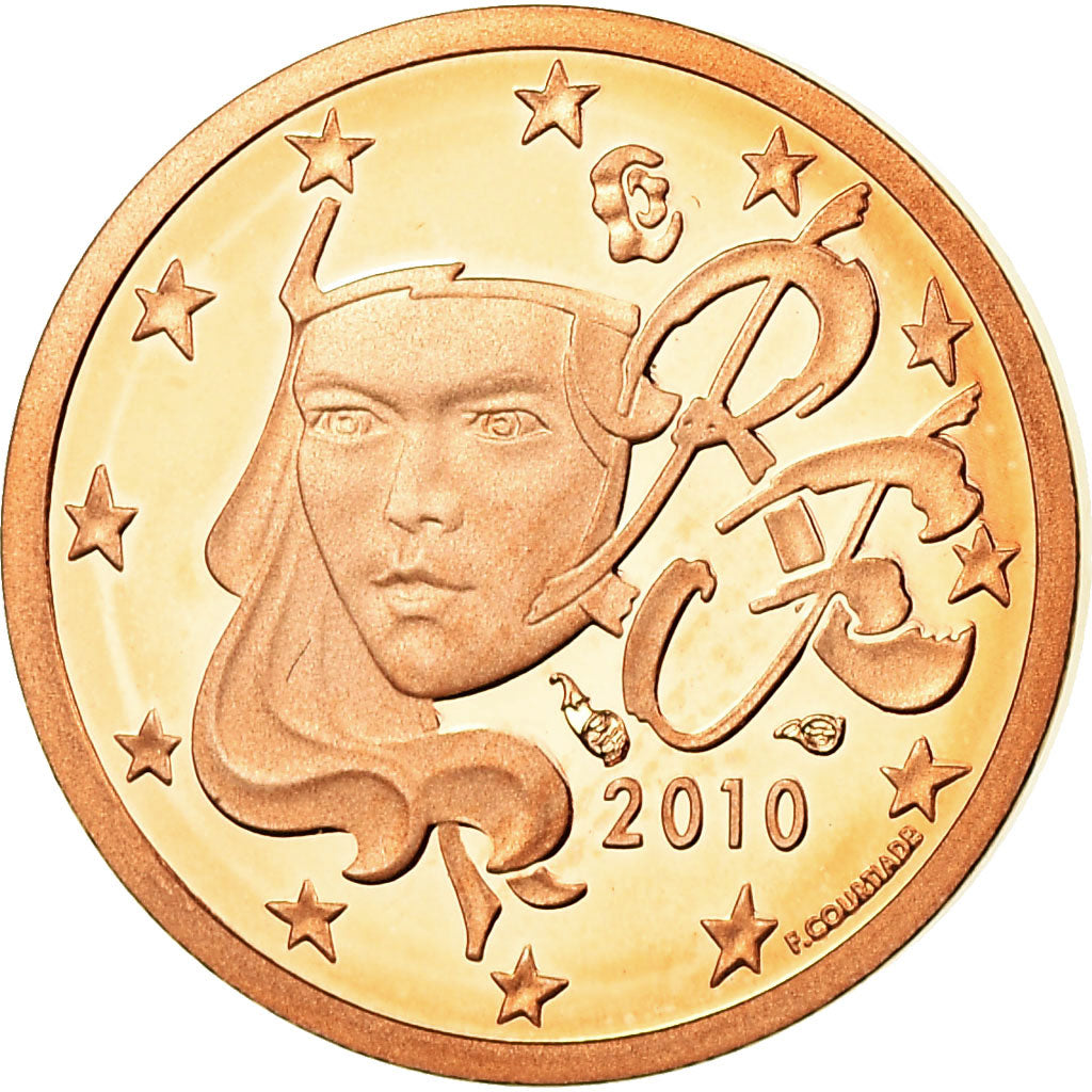 France, Euro Cent, 2010, Proof, MS(65-70), Copper Plated Steel, KM:1282