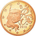France, Euro Cent, 2010, Proof, MS(65-70), Copper Plated Steel, KM:1282