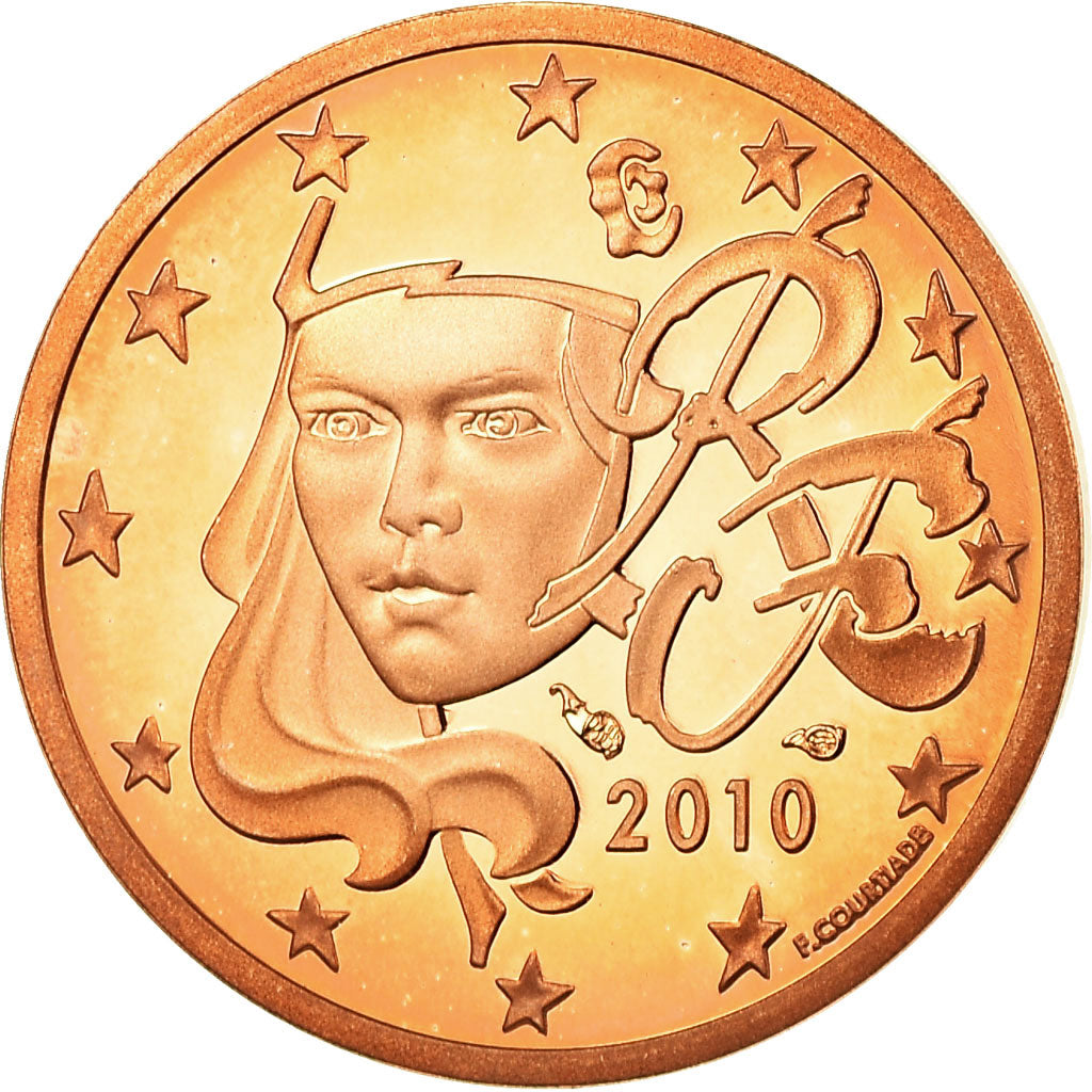 France, 2 Euro Cent, 2010, Proof, MS(65-70), Copper Plated Steel, KM:1283
