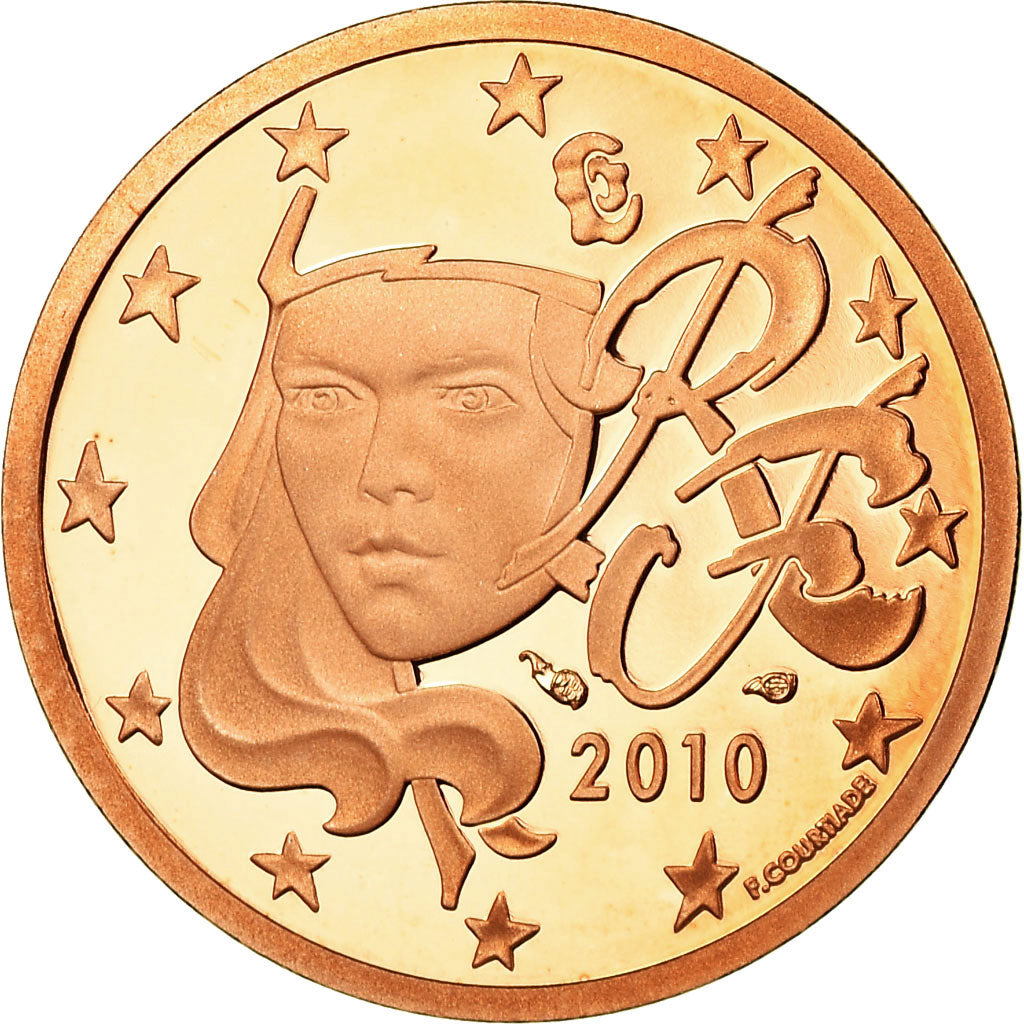 France, 5 Euro Cent, 2010, Proof, MS(65-70), Copper Plated Steel, KM:1284