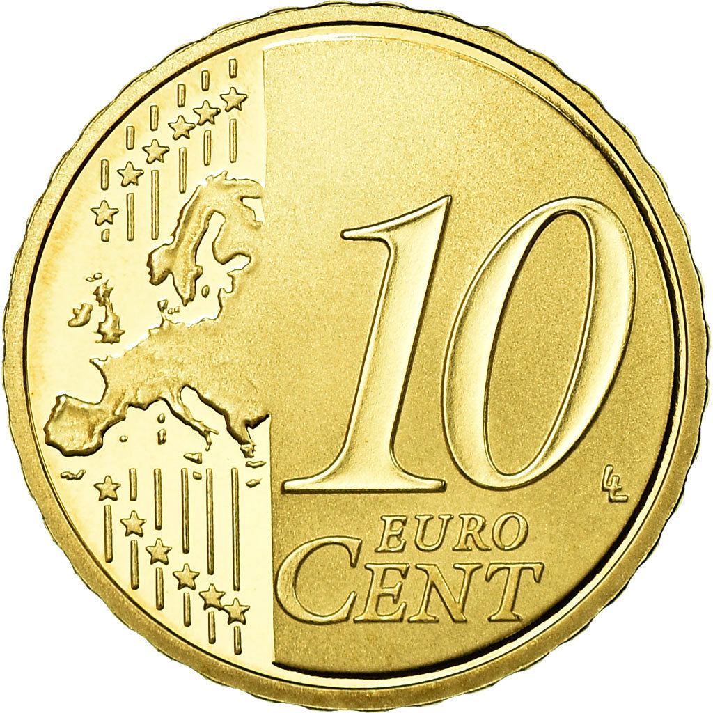 France, 10 Euro Cent, 2010, Proof, MS(65-70), Brass, KM:1410