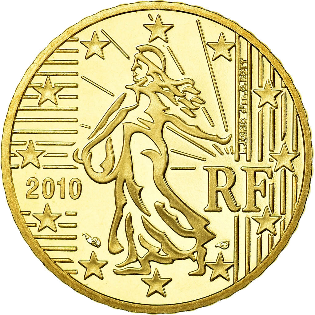 França, 50 Euro Cent, 2010, Proof, MS(65-70), Latão, KM:1412