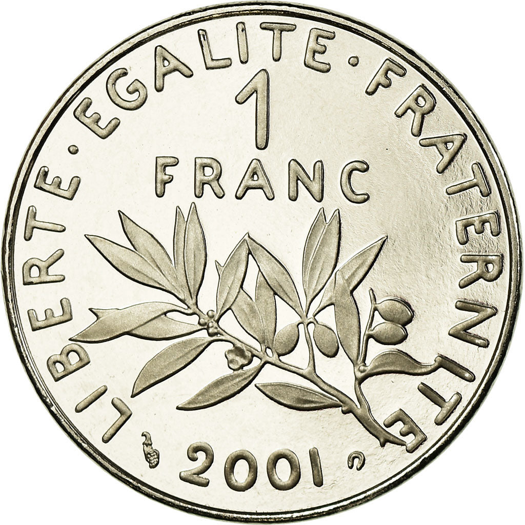Coin, France, Semeuse, Franc, 2001, Paris, Proof, MS(65-70), Nickel, KM:925.2