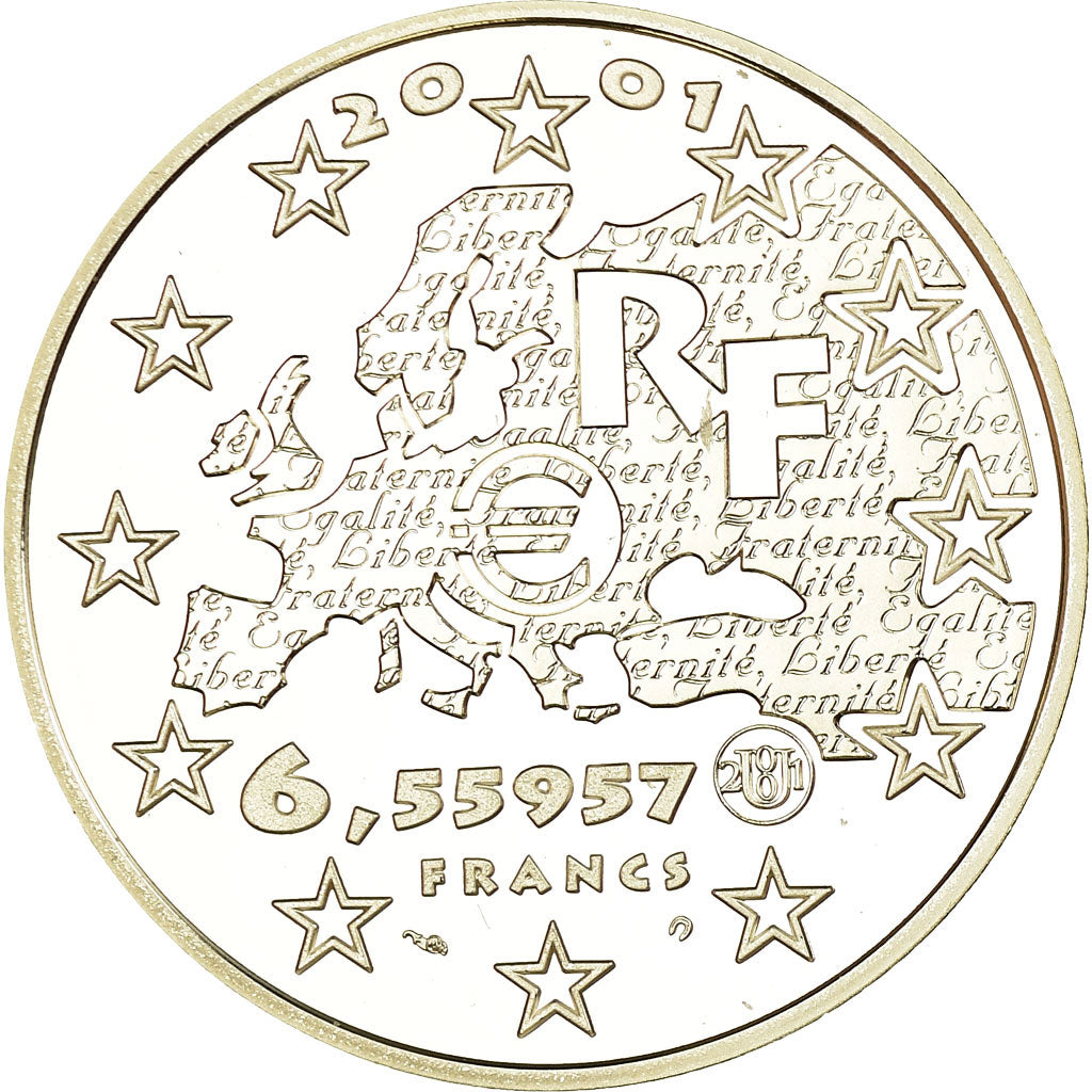 Coin, France, Fraternité, 6.55957 Francs, 2001, Paris, Proof, MS(65-70)