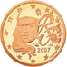 France, Euro Cent, 2007, Proof, MS(65-70), Copper Plated Steel, KM:1282