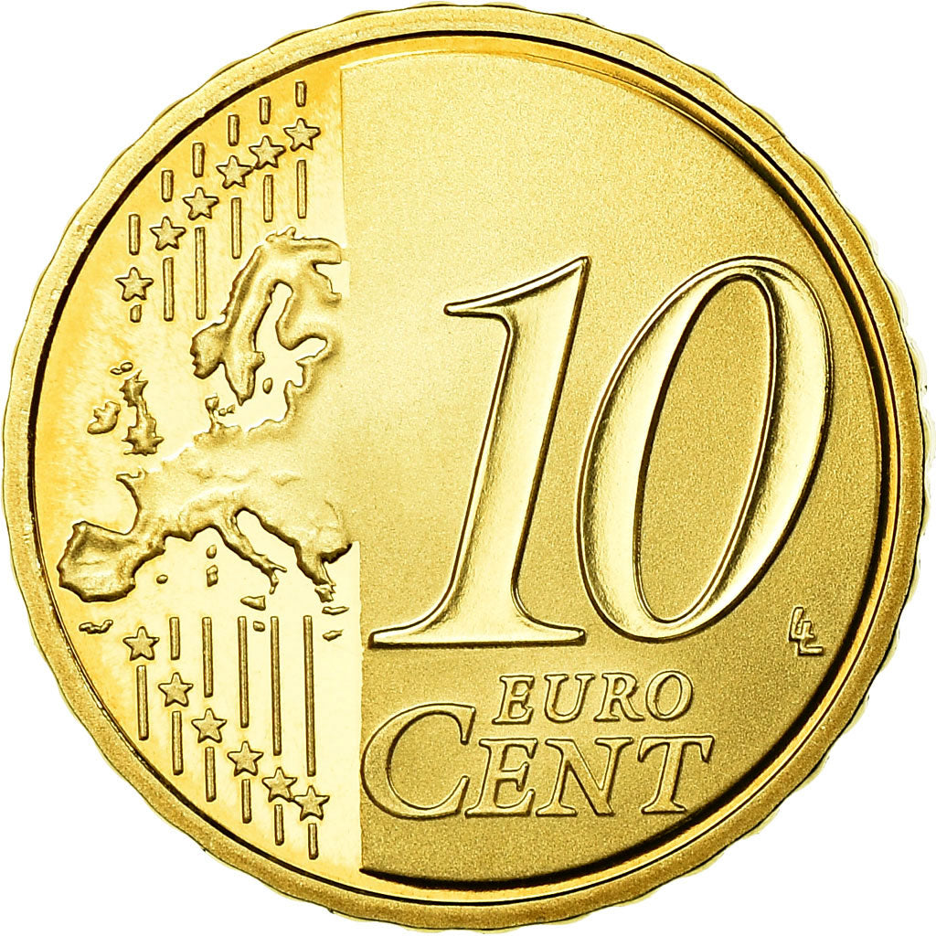 France, 10 Euro Cent, 2007, Proof, MS(65-70), Brass, KM:1410