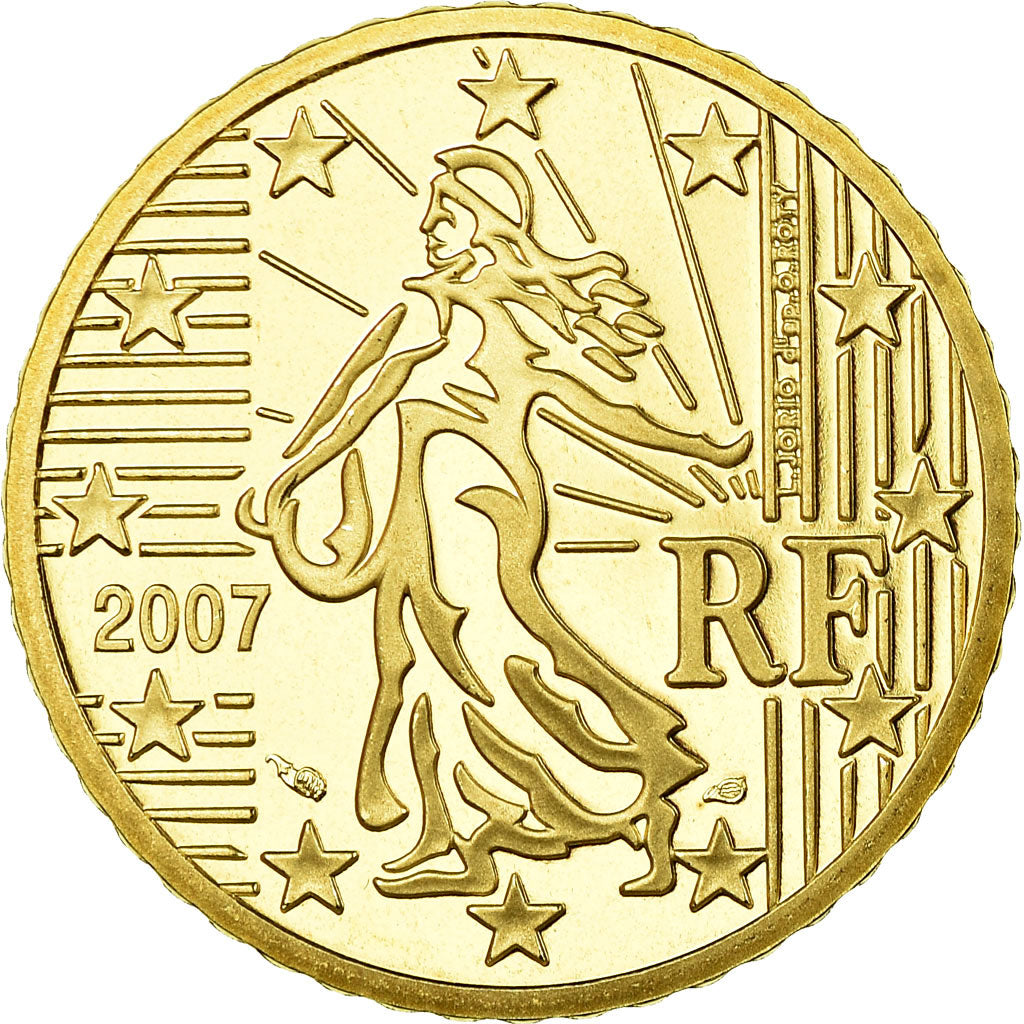 France, 50 Euro Cent, 2007, Proof, MS(65-70), Brass, KM:1412