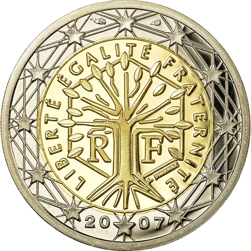 France, 2 Euro, 2007, Proof, MS(65-70), Bi-Metallic, KM:1414