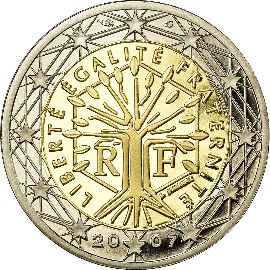 France, 2 Euro, 2007, Proof, MS(65-70), Bi-Metallic, KM:1414