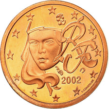 France, Euro Cent, 2002, Proof, MS(65-70), Copper Plated Steel, KM:1282