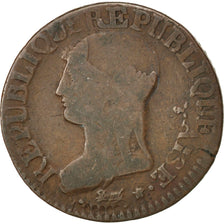 FRANCE, 5 Centimes, 1796, Paris, VF(20-25), Copper, Gadoury #125, 10.37