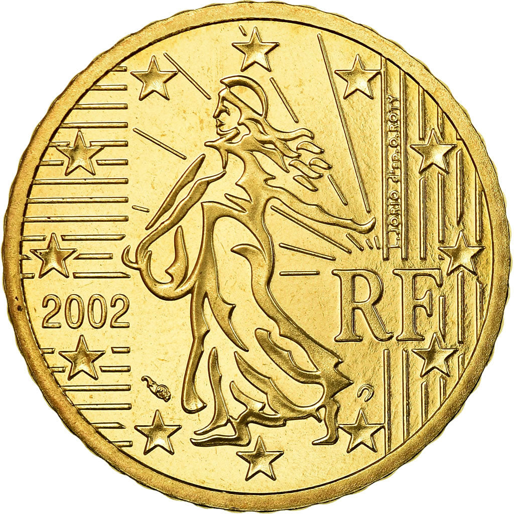 France, 50 Euro Cent, 2002, Proof, MS(65-70), Brass, KM:1287